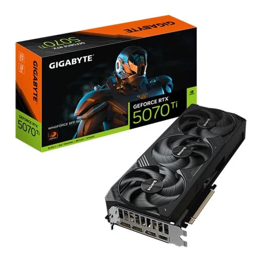Gigabyte GeForce RTX 5070 Ti WINDFORCE OC SFF 16G GDDR7 Graphics Card - GV-N507TWF3OC-16GD
